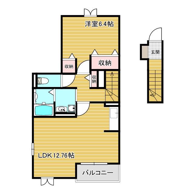 ブリック フェアリー(1LDK/2階)の間取り写真