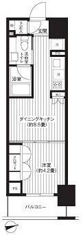レジディア新御徒町(1DK/6階)の間取り写真