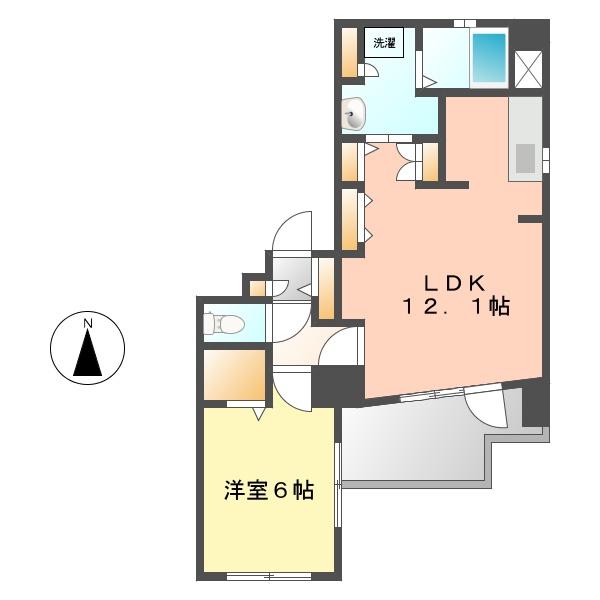 リーベンコート(1LDK/7階)の間取り写真
