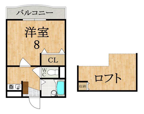 グレースビュー壱番館(1K/3階)の間取り写真