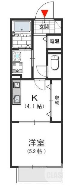 アインスフィア(1DK/1階)の間取り写真
