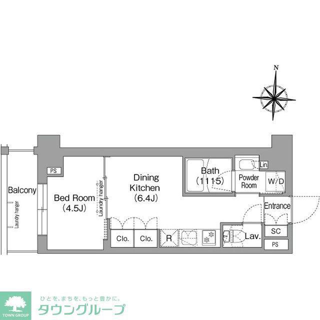 ウエリスアーバン住吉ウエスト(1DK/7階)の間取り写真