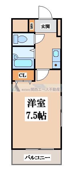 フラワーハイツ(1K/1階)の間取り写真