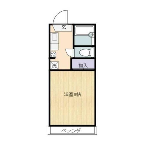 ベルメゾンカスヤ(1K/2階)の間取り写真