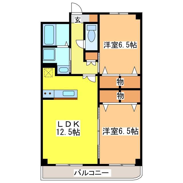 アメニティ御薗宇壱番館(2LDK/3階)の間取り写真