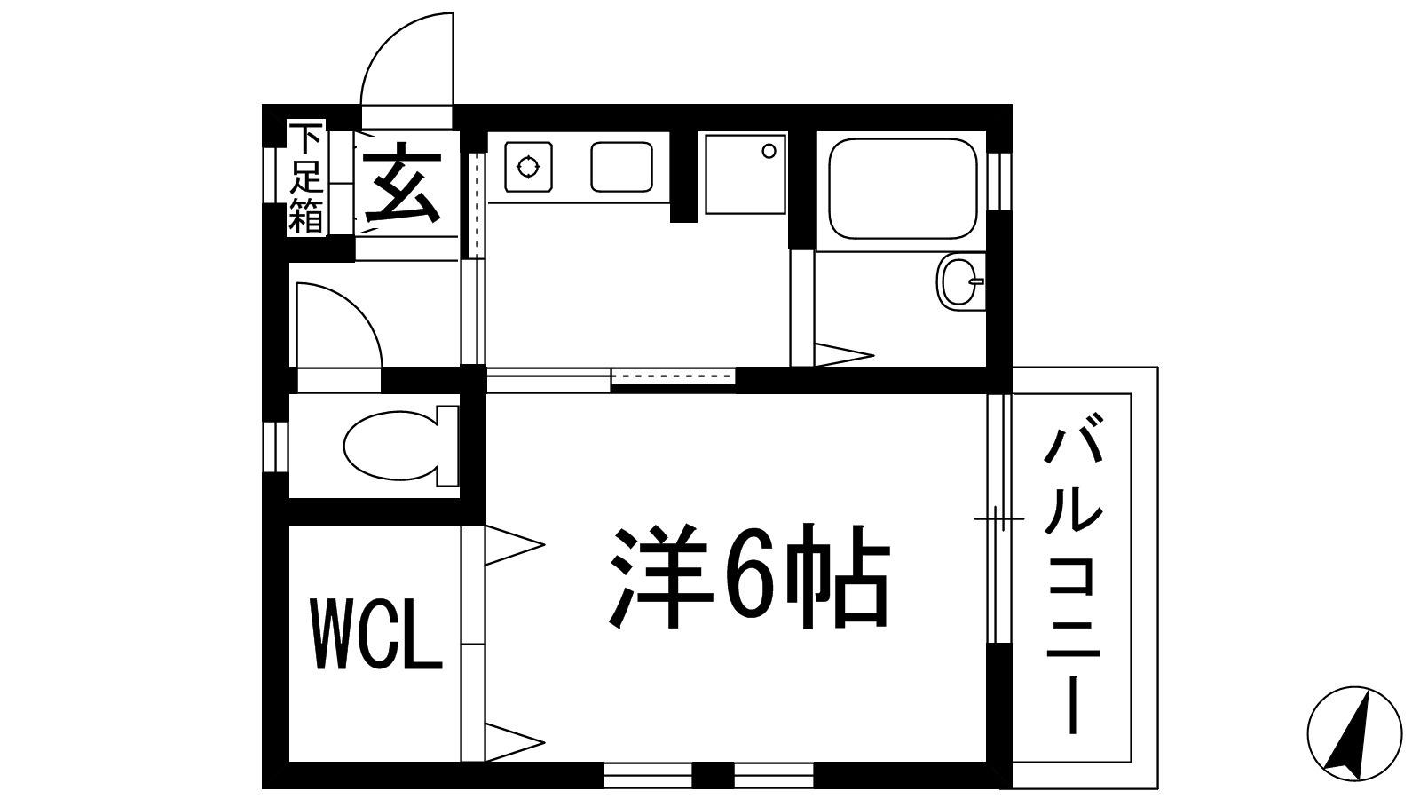 フラッツ栄根(1K/2階)の間取り写真