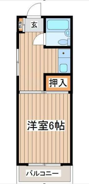 エメラルドマンション(1K/2階)の間取り写真