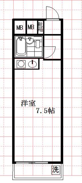 エスポワール入谷(ワンルーム/7階)の間取り写真