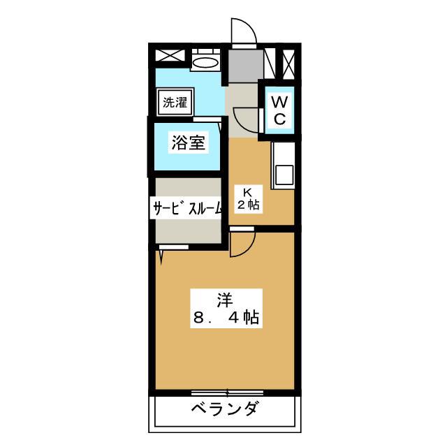 シャルリラ(1K/1階)の間取り写真