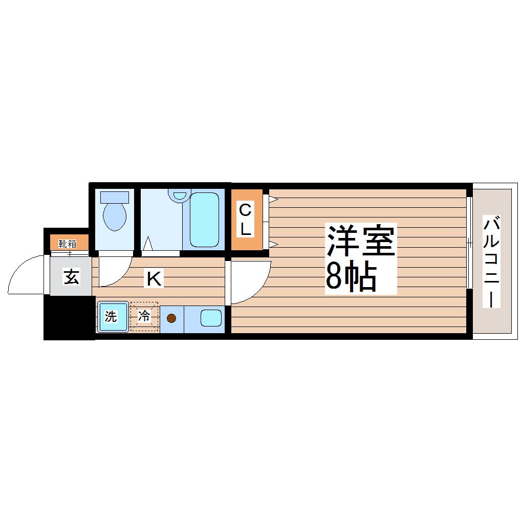 HIKOハイツ(1K/3階)の間取り写真