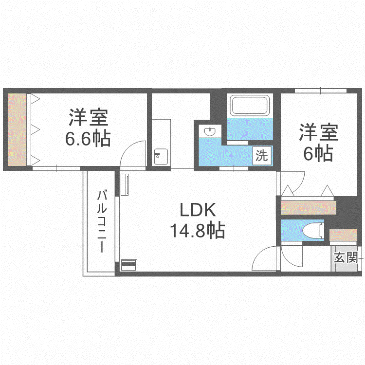 CEST LA VIE(2LDK/3階)の間取り写真