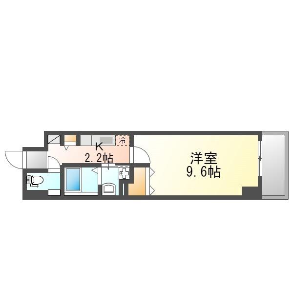 プレミアム 天久(1K/4階)の間取り写真