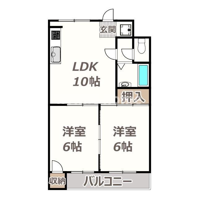 LUMIERE住吉ノース(2LDK/1階)の間取り写真