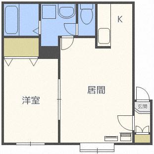 チェルシー西の宮(1LDK/3階)の間取り写真