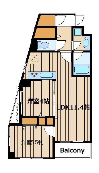 エミリブ練馬(2LDK/11階)の間取り写真