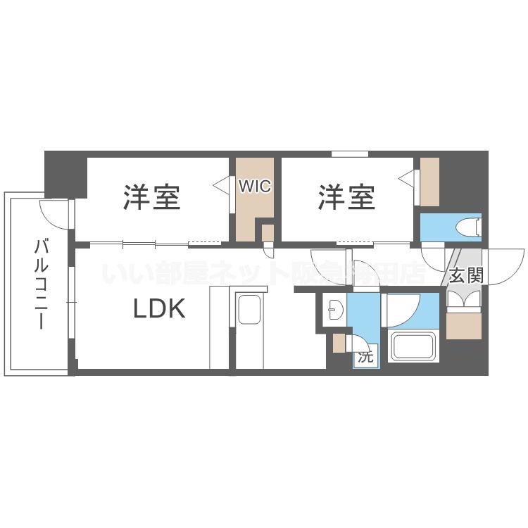アーバネックス東梅田(2LDK/4階)の間取り写真