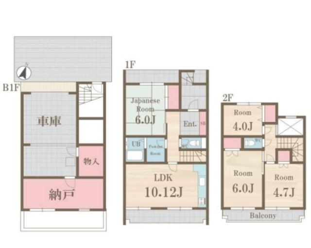 テラスハウス小竹町(4LDK/2階)の間取り写真