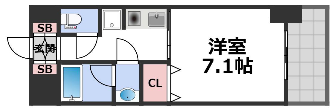 グレンパーク中川(1K/8階)の間取り写真