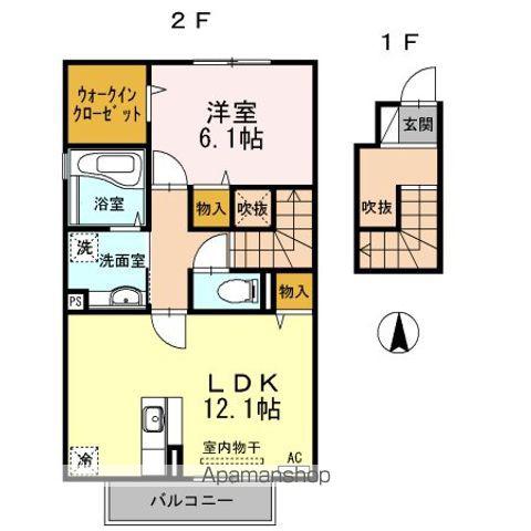 サニーコート宮崎駅東(1LDK/2階)の間取り写真