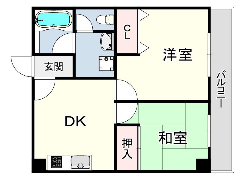 メゾン瑞ヶ丘(2DK/2階)の間取り写真