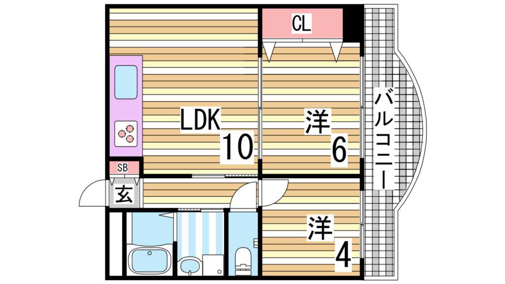 アルベアーレ大町(2LDK/3階)の間取り写真