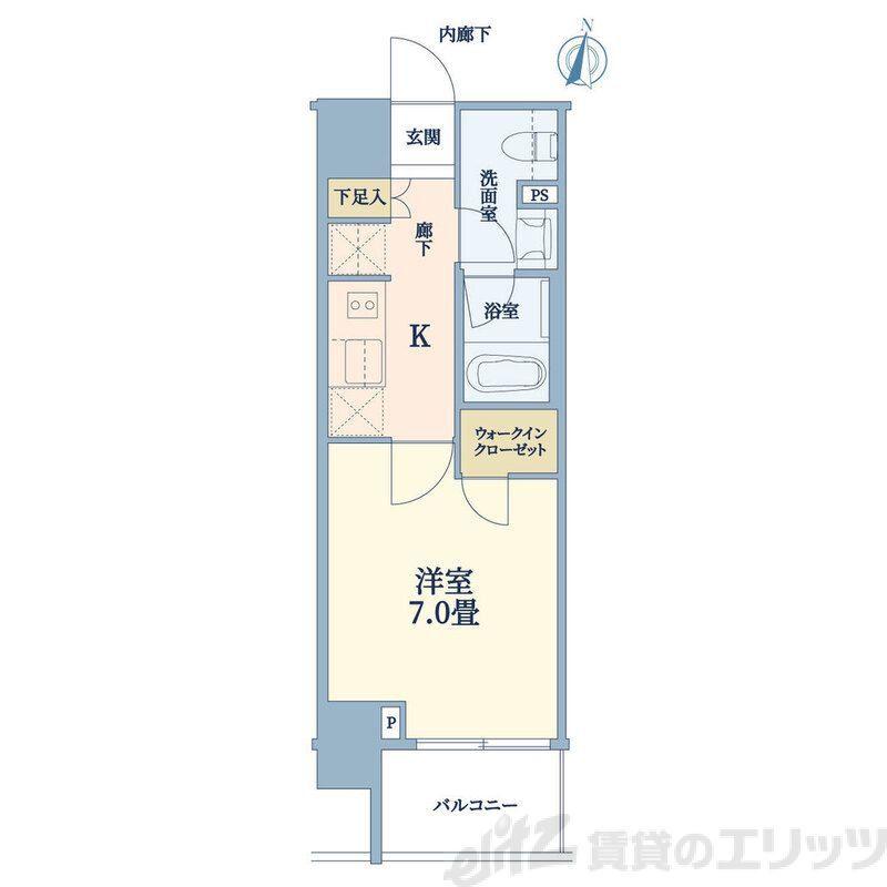 ルジェンテ木場(1K/2階)の間取り写真