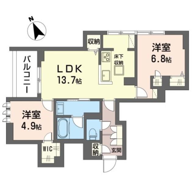 アルフラット弐(2LDK/1階)の間取り写真