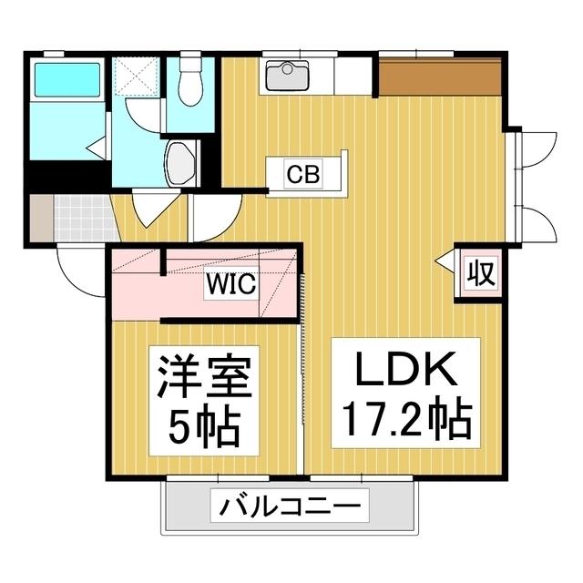 プラフォレメゾンA棟(1LDK/2階)の間取り写真