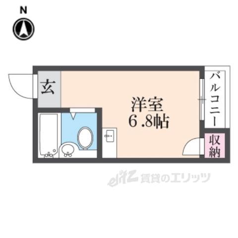 サニーハイツ寝屋川(ワンルーム/2階)の間取り写真