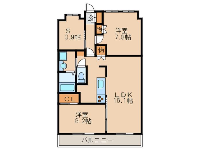 光第6ビル(3LDK/4階)の間取り写真