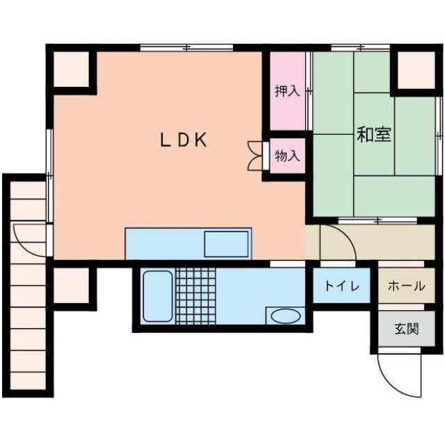 フドウ三笠ハイツ(1LDK/5階)の間取り写真
