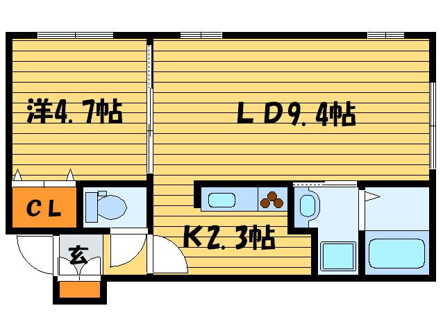 ルミエール FPC(1LDK/2階)の間取り写真