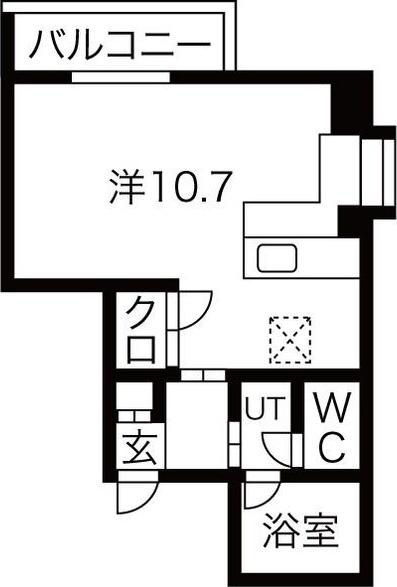 シティライフ今池北(ワンルーム/2階)の間取り写真