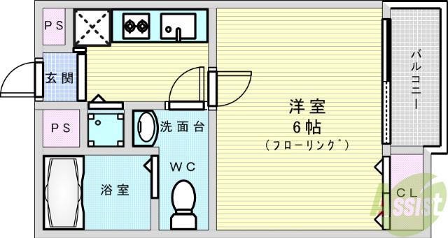 コンフォート神崎川(1K/2階)の間取り写真