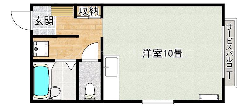シャンブルKITANOII(ワンルーム/1階)の間取り写真