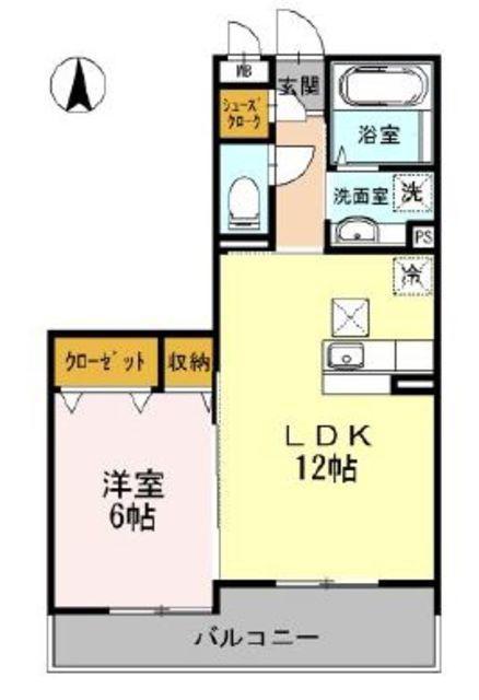トロアモリール(1LDK/2階)の間取り写真