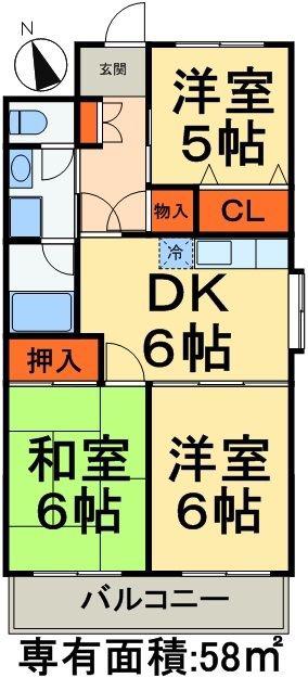 GROVE(3DK/2階)の間取り写真