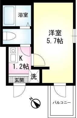 PARTIRE(1K/3階)の間取り写真