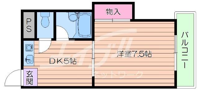 アイワステーションビルVI号館(1DK/3階)の間取り写真