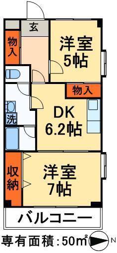 FORBITEZZA(2DK/4階)の間取り写真
