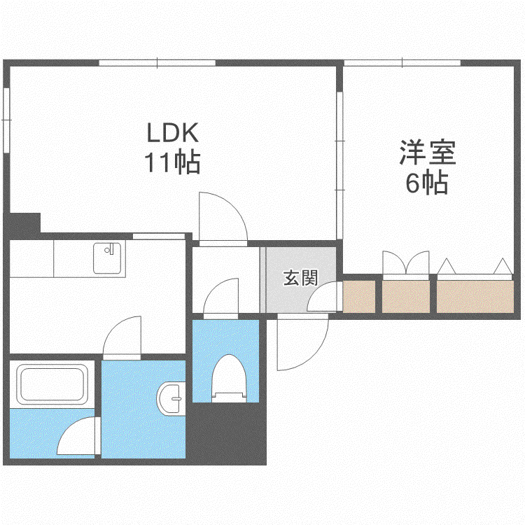 シャンスー弐番館(1LDK/2階)の間取り写真