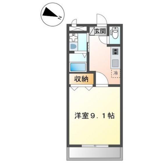 ショコラ(1K/2階)の間取り写真