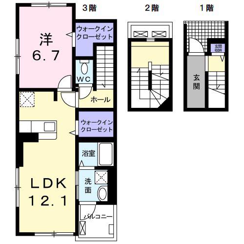 コルージャ(1LDK/3階)の間取り写真
