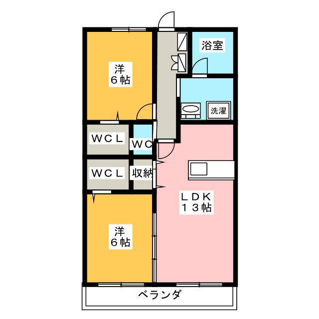 パストラル(2LDK/3階)の間取り写真