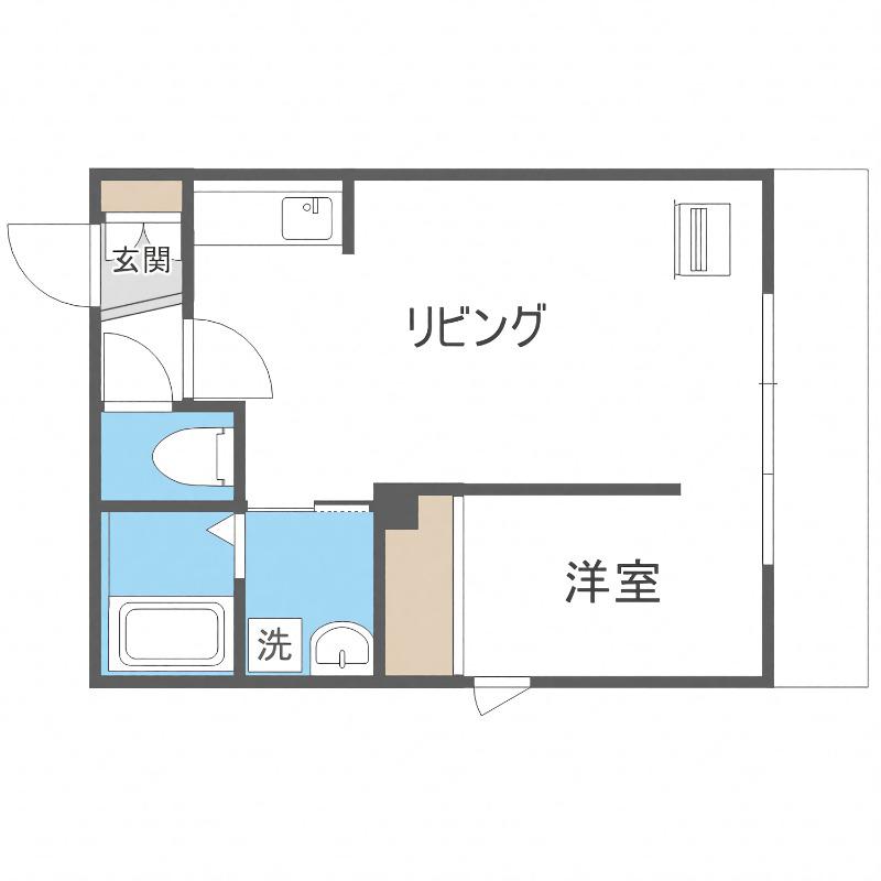 オリエントコート学園前(1LDK/4階)の間取り写真