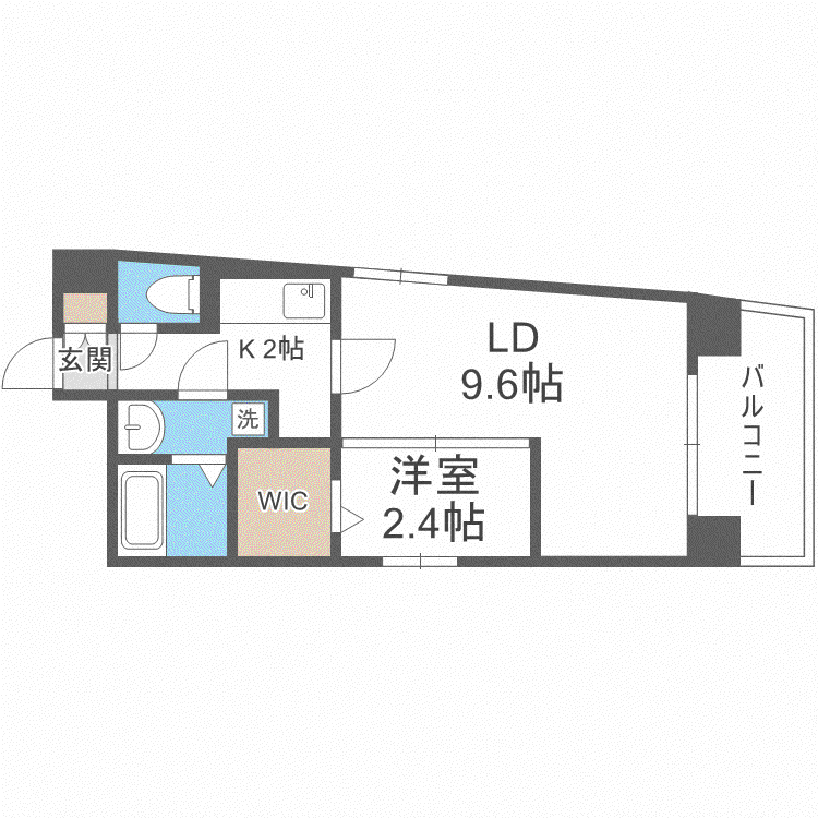 アイズ南福岡(2K/6階)の間取り写真