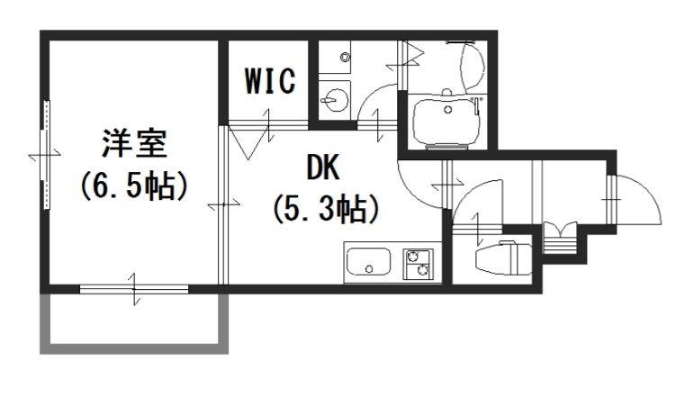 プリモパッソ谷町9丁目(1DK/6階)の間取り写真