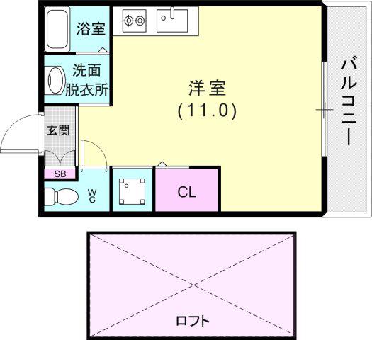 クレイアハイム大谷(ワンルーム/2階)の間取り写真