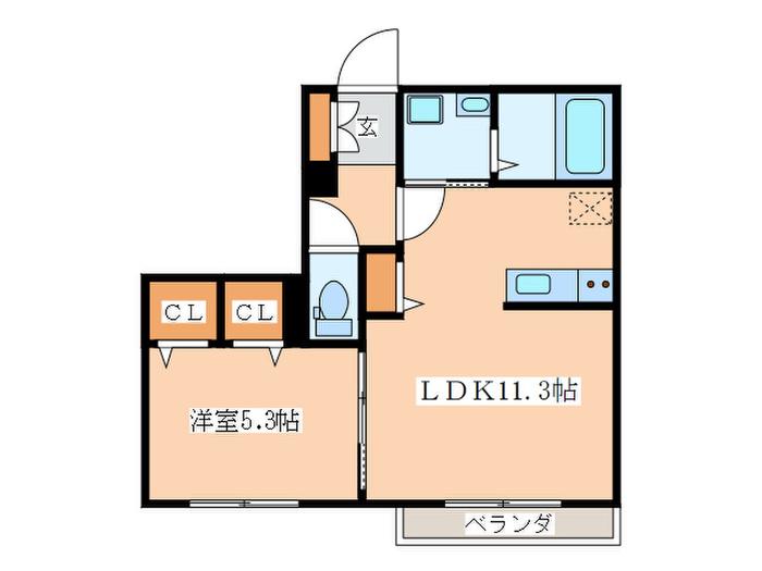 クレッセント鎌倉岩瀬(1LDK/3階)の間取り写真