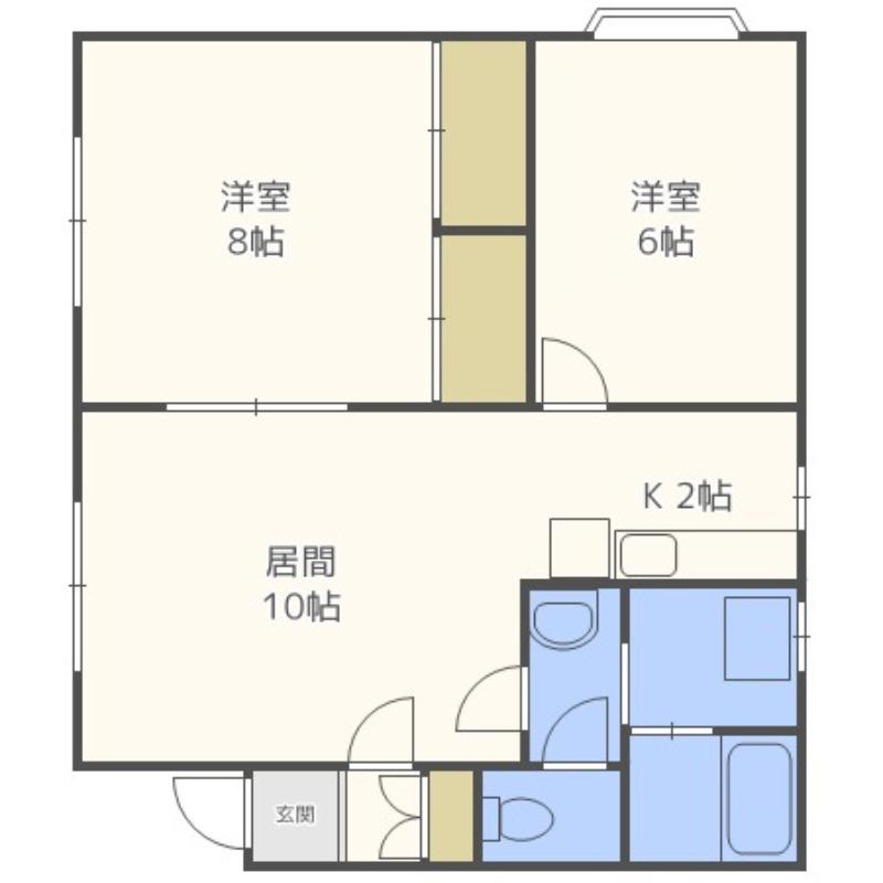 レジデンスもとまち(2LDK/2階)の間取り写真